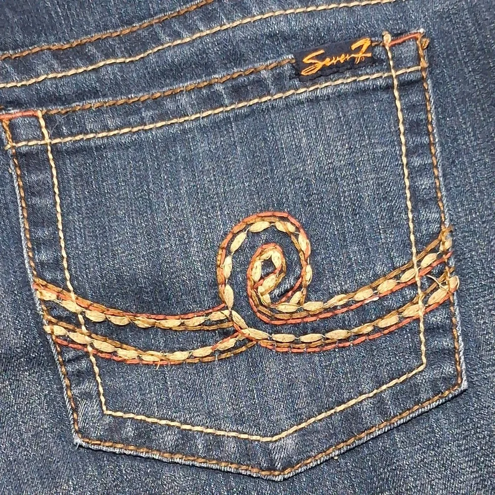 Seven7 Bootcut Jeans Women 18W (actual 42x30.5) Stretch Denim Contrast Stitching